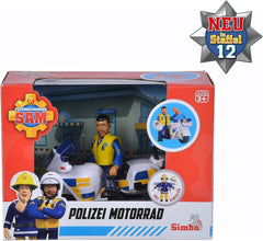 Simba 109251092 - Moto de policía Sam el Bombero, Con figura de Malcolm, Con accesorios, Temporada 12, A partir de 3 años Figuras de acción Naty Shop