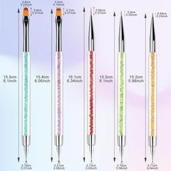 5 Stück Nagel Pinsel, Pinsel Für Gelnägel, Nageldesign Pinsel, Nail Art Dotting Tools, Für Herstellen Von Nagellack, Punktieren, Feinmalerei, DIY
