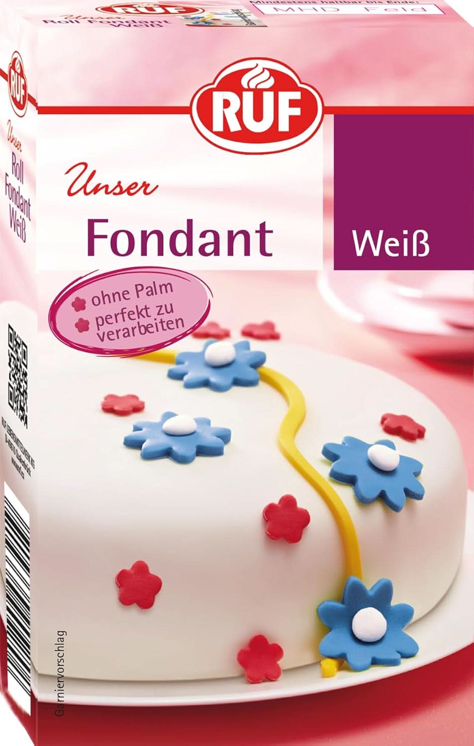 RUF Fondant, potrivit pentru modelarea figurilor, florilor și literelor, 250 grame Glazuri si Decor Naty Shop Alb 250 grame