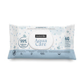 Suavinex Aqua Care Toallitas húmedas para bebés 60 toallitas limpiadoras 99% agua, fibra vegetal, aloe vera, sin fragancia, sin alcohol, dermatológicamente probado, adecuado para pieles sensibles