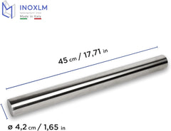 INOXLM Edelstahl Nudelholz für Zucker Dough Küche Brot Pizza Süßigkeiten Kuchen (sin cáscara)