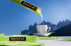 Zerocal - 1:1 (Eritritol + Stevia) 100 Sticks Je 3 G | Ideal para endulzar café, té y otras bebidas Gleiche Süßkraft Von Zucker | Sin gluten, vegano, sin OGM | Kalorien Und GI = 0 Edulcorantes Naty Shop