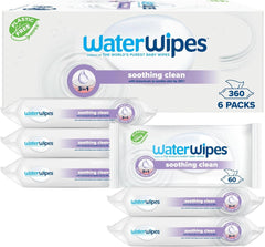 Water Wipes Toallitas limpiadoras para bebés, 360 toallitas (paquete de 6), con 99% de agua y extractos botánicos Toallitas húmedas para bebés Naty Shop