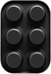 , Forma 6 muffins 18,5x27cm, negro Moldes y bandejas para hornear Naty Shop
