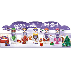 Milka Snowman Friends Alpine Milk - Mini muñecos de nieve de chocolate fino con leche alpina - 5 x 15 g