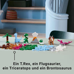 LEGO Classic Set de construcción de dinosaurios creativos con modelos de animales y figuras hechas de ladrillos, experiencia de juego imaginativo, regalo para niños y niñas de 5 años, incluidos T.Rex y Triceratops 11041 Juegos de construcción Besuche den LEGO-Store