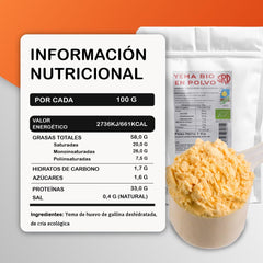 Serman Nutricion Yema de Huevo en Polvo Bio - Sin Gluten Sin Lactosa