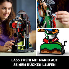 LEGO Super Mario World: Mario & Yoshi Nintendo Set zum Sammeln, pixelige Figuren, Modell zum Bauen und Exstellen, Wohn-Deko und Sammlerstück, Modellbausatz und Geschenk für Erwachsene Fans 71438