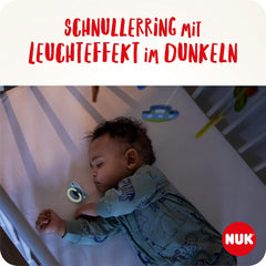 Suzete NUK Signature Day & Night pentru bebeluși | 0-6 luni | Calmează 95% dintre bebeluși | Suzete din silicon în formă de inimă, fără BPA | Strălucesc în întuneric | Stele | Pachet de 4