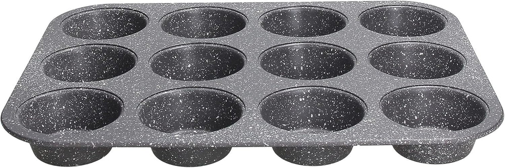 Pure Roq Muffinform Para 12 Muffins, Aluminio, Negro Moldes y bandejas para horno Naty Shop Muffin-Blech