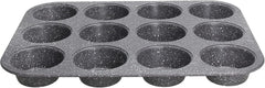 Pure Roq Muffinform Para 12 Muffins, Aluminio, Negro Moldes y bandejas para horno Naty Shop Muffin-Blech