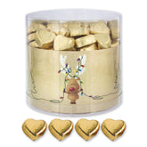 Günthart 150 Piezas Corazones de Chocolate Dorado con Relleno de Turrón, Reno | Rodolfo el Rojo - Crema de Turrón | Corazones de chocolate dorado | Concurso | Corazones de chocolate dorado | Navidad (1,2 kg)