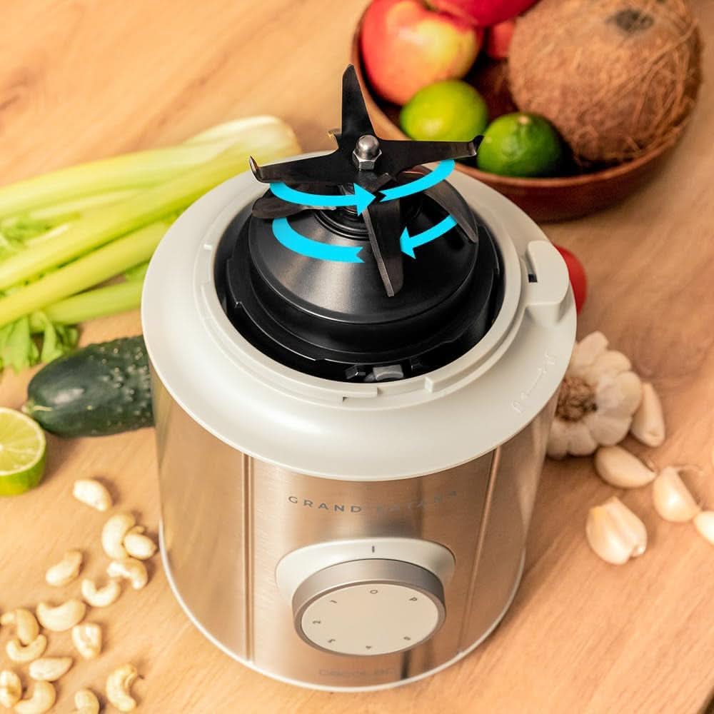Cecotec Standmixer Grand Katana 2700MAX Total Destroy W. Maximalleistung 2700W, Gegenläufige Technologie, 8-Klingen-Messer Mit Schwarzer Titanbeschichtung, Thermoresistenter Krug 1,8L Mama si Copilul Naty Shop