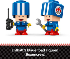 LEGO Super Mario: Mario Kart - Set de garaje de Toad, juguete mecánico de Nintendo con 2 figuras del personaje de Toad azul para juego independiente, regalo de cumpleaños para niños, niñas y jugadores a partir de 8 años 72035