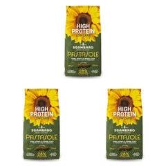 PASTASOLE, Penne Rigate con sémola de trigo duro 100% cultivada en Italia y harina de semillas de girasol - 500 g - Alto en proteínas, bajo en carbohidratos, alto en fibra (Paquete de 3)