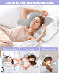 Pernă pentru gât, pernă de susținere laterală, pernă din spumă cu memorie, pernă ortopedică, pernă ergonomică de susținere a gâtului pentru susținere optimă Pernă pentru susținerea laterală a spatelui și a stomacului (62 X 41 X 13CM) Perne ortopedice cervicale Naty Shop