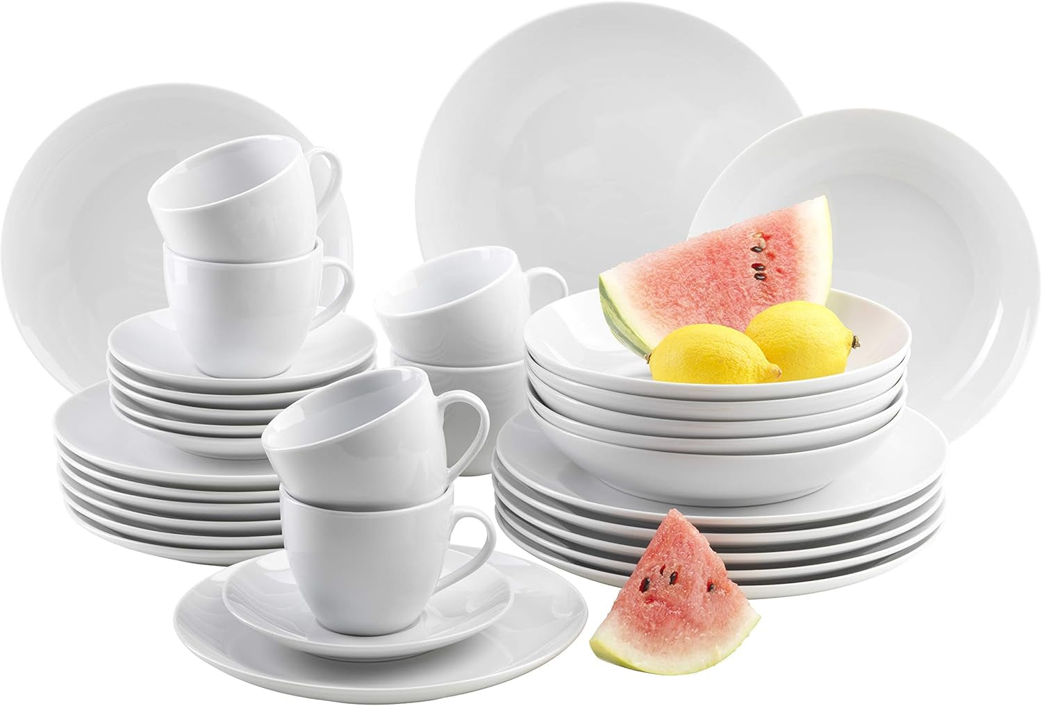 Mäser Barca Geschirr-Set Für 6 Personen, 30-Tlg. Kombiservice, Porzellan, Weiß Seturi vesela masa Naty Shop Kombiservice A 30-Tlg 6 Pers.