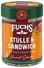 Fuchs Gewürze - Stulle und Sandwich Gewürz - crujiente Butterbrot Topping mit Pyramidenflocken und getoasteten Zwiebeln - aus natürliche Ingrediente - 50 g en wiederverwendbarer, recyclebarer Dosis