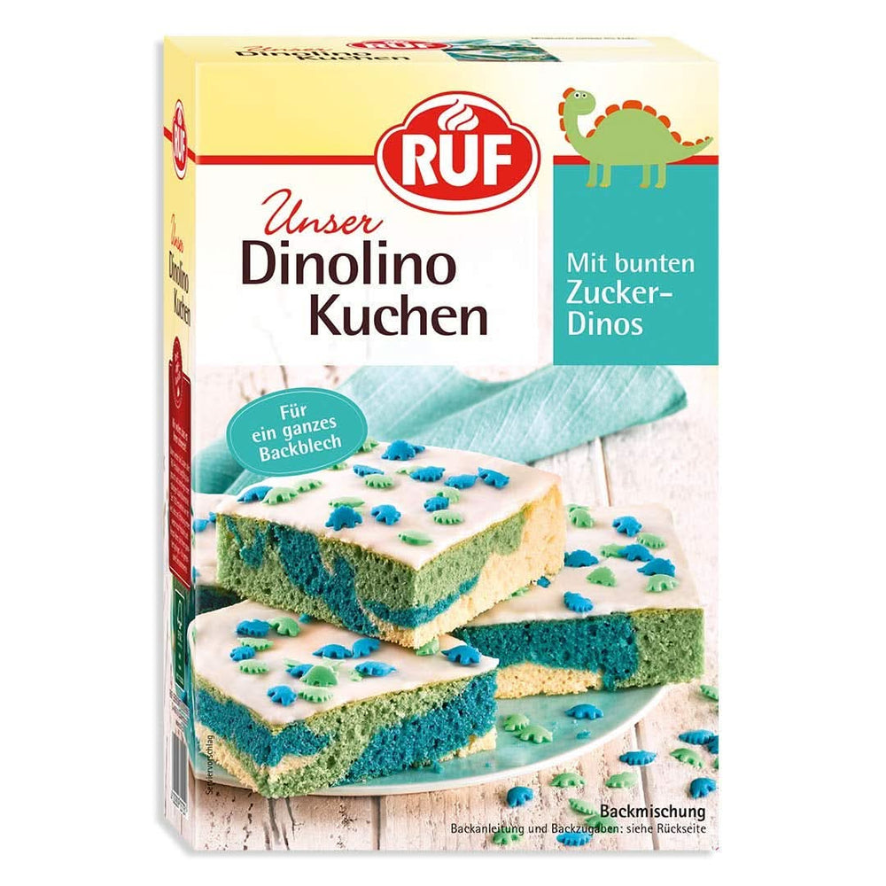 RUF Dinolino Cake, Bizcocho en láminas tricolor con sabor a limón, 850 gramos Sprinkles Naty Shop Dino Cake