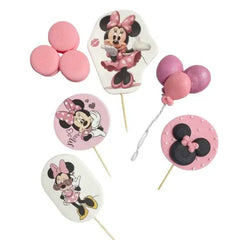 Set de 10 adornos comestibles para tartas de niñas – Minnie rosa