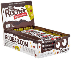 Barras de avellanas glaseadas con chocolate con alto contenido proteico - 100% orgánicas, veganas, barras de frutas, sin lácteos, sin gluten, sin azúcar refinada - 16 barras x 40 g