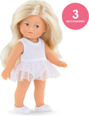 Les Trends Mini Corolline Rosy Ballerina Set, Vollvinylpuppe mit langem Haar, extra Outfit in Geschenkbox, Vanilleduft, 20cm, ab 3 Jahren