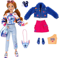 Disney ILY 4EVER Fashion Dolls Stitch con pelo rojo de 11,5" de alto con 13 puntos de articulación, dos conjuntos completos para mezclar y combinar y un brillante anillo de Mickey para ti. Naty tienda de muñecas