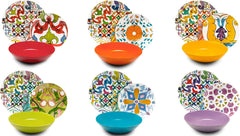 Excelsa Lisbona Tellerservice, 18-teilig, Porzellan und Keramik, mehrfarbig