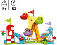 LEGO DUPLO Peppa Wutz Fairground - Juguetes infantiles y juguetes de motricidad para mayores de 2 años - Juegos preescolares con noria grande, tobogán y 3 figuras, incluidas Mollie Kitty y Klausi Kläff - Regalo para niños 10453 Juegos de construcción Besuche den LEGO-Store