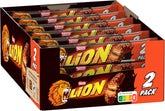 Barra de chocolate Nestlé LION con caramelo, refrigerio crujiente, chocolate crujiente y chips crujientes, relleno de caramelo, una experiencia gastronómica especial, paquete múltiple, paquete de 28 (2 x 30 g cada uno)