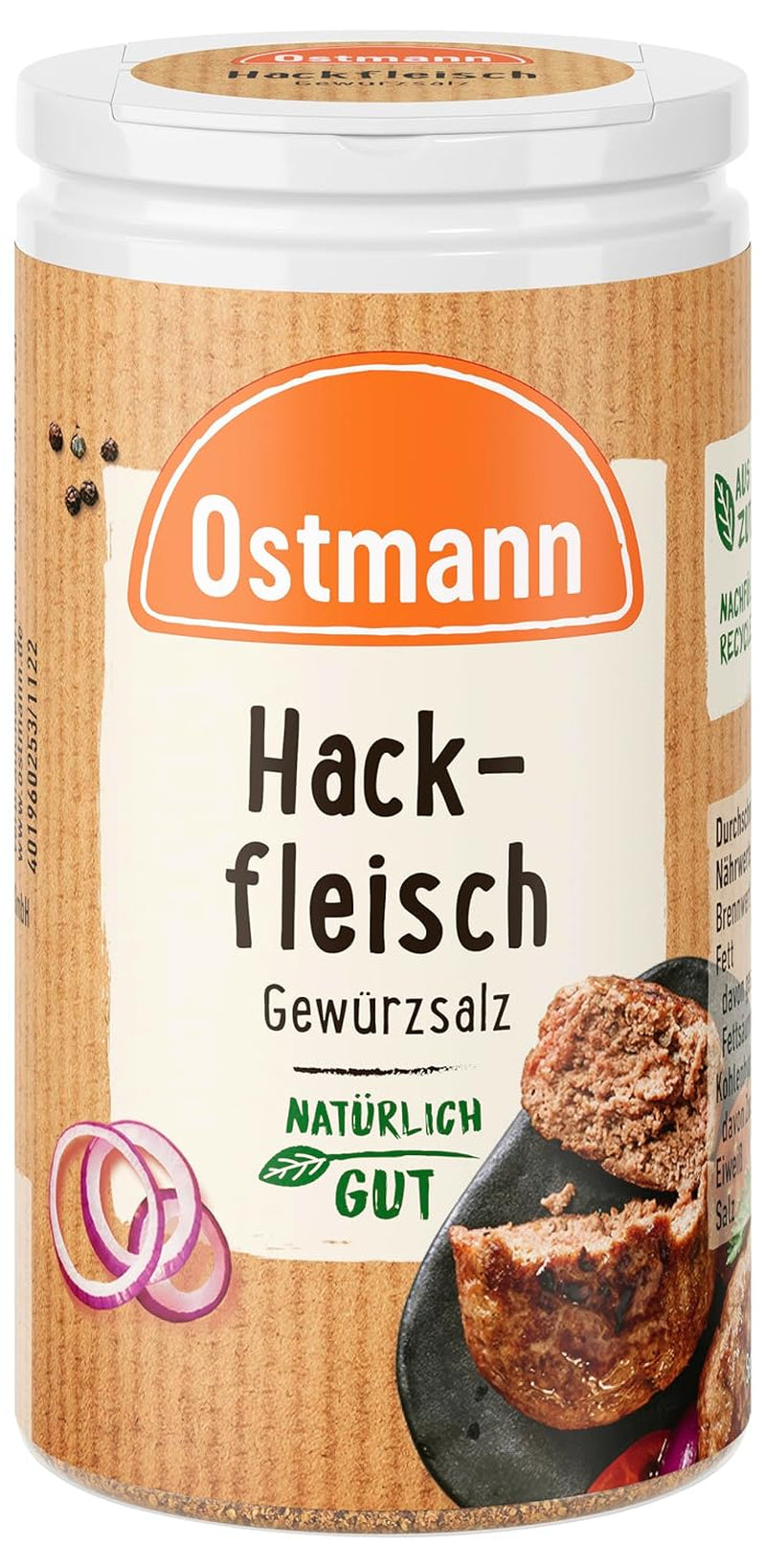 Ostmann Gewürze - Hackfleisch Gewürzsalz | Gewürz für Hackfleisch, Buletten oder Cevapcici | 60 g en estreudosis