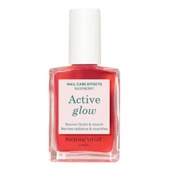 MANUCUIST Nail Care Repair Active Glow Frambuesa (Rosa) Bio-Based: Almendra dulce, Frambuesa, Esmalte de uñas nutritivo y brillante, Efecto rosa transparente - Esmalte de uñas nude