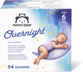 Pañales desechables para bebés Overnight, hipoalergénicos, protección nocturna, blanco Madre e Niño Naty Shop 6 (54 piezas)
