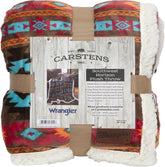 CARSTENS, INC. Manta Wrangler Ultra Premium, súper suave, forro polar Sherpa, de gran tamaño, 137,2 x 172,7 cm, camas y mantas Southwest Horizon Carstens, Inc. Southwest Horizon