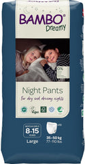 Pañales extraíbles nocturnos Bambo Dreamy, grandes (35-50 kg/77-110 lb), paquete de 10 | Pañales pull-up para niños | Ropa de dormir ultraabsorbente para mojar la cama