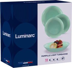 Set de veselă Pampille Turquoise Opal, 18 piese - 6 persoane, turcoaz