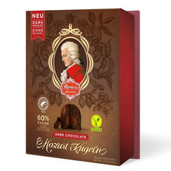 Reber Bolitas Mozart con chocolate negro, pack de 6 con mazapán y turrón, vegano - 1 x 120 g