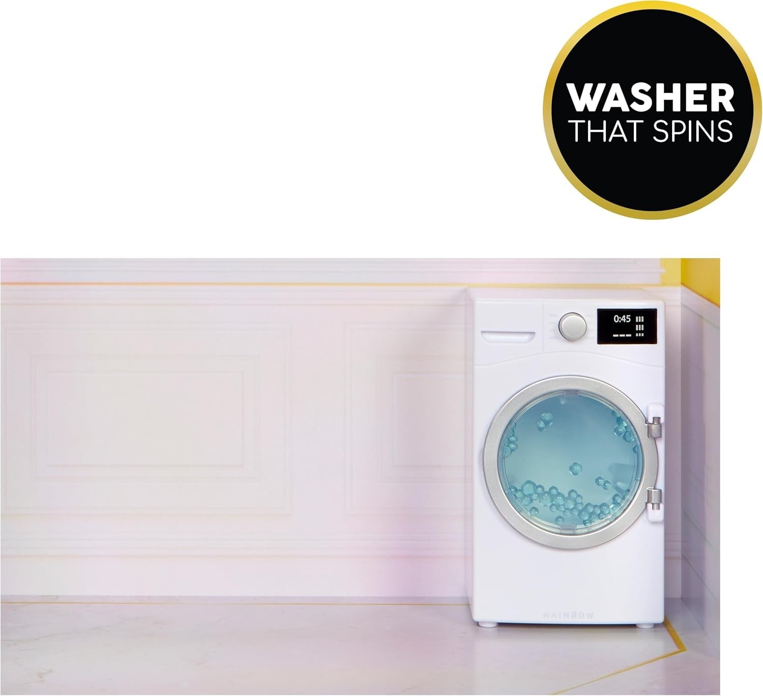 Rainbow High Townhouse - Casă de păpuși din lemn cu 3 etaje cu 5 camere colorate și terasă - Casă complet mobilată cu lift și accesorii funcționale - Jucărie pentru copii de la 4 la 12+ ani Casute de papusi Naty Shop