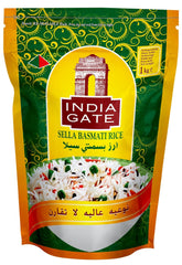 INDIA GATE Arroz Sella Basmati, precocido (de la India, grano largo y fino), aromatizado, paquete a granel - 1 paquete (1 x 1 kg)