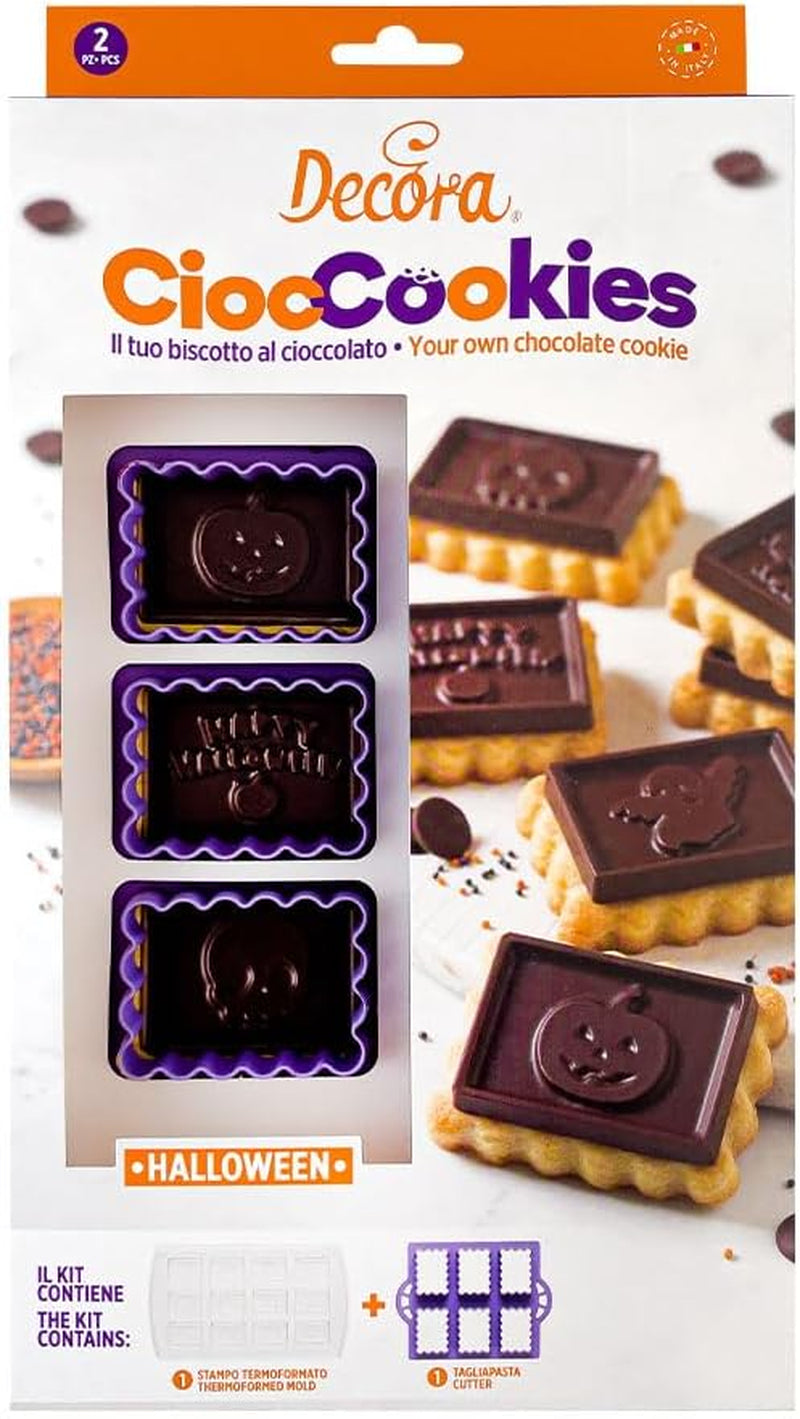 0255158 Set de fursecuri cu ciocolată pentru Halloween Gheare de ciocolată, fabricate din plastic, pentru realizarea ușoară a fursecurilor cu farfurie de ciocolată personalizată, pachet de 2.