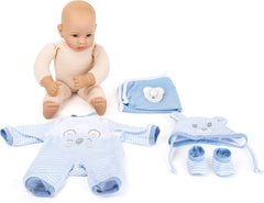 Păpușa Small Foot Lukas, inclusiv haine detașabile, suzetă și pătură moale, jucărie de rol, 11238