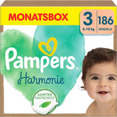 Pampers Pañales para bebé talla 3 (6-10 kg) Harmony, protección suave para la piel e ingredientes de origen vegetal, 186 piezas Mother and Baby Naty Shop
