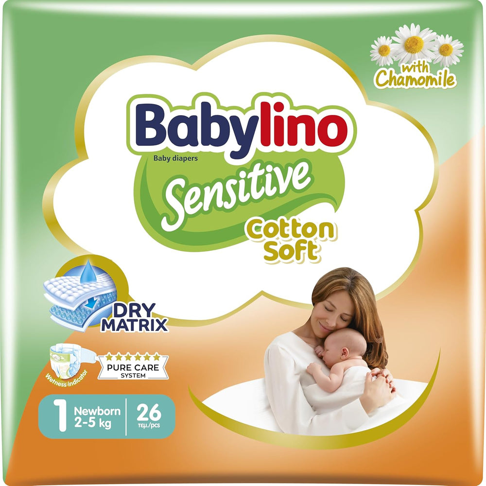Pañales para bebés sensibles, talla 1, recién nacido (2-5 kg), 26 piezas
