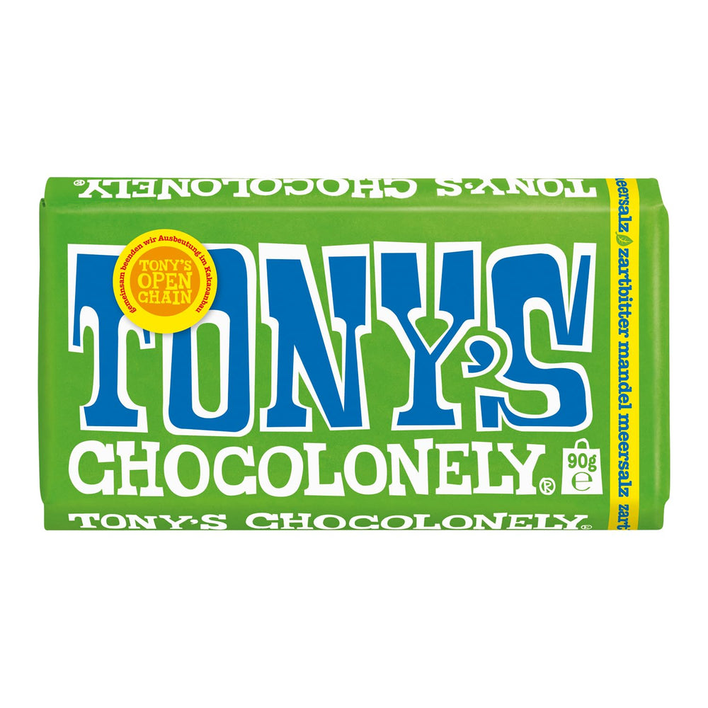 Tony's Chocolonely - Chocolate negro con almendras y sal marina 90g
