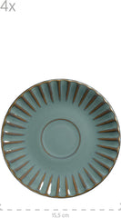 Set de veselă MÄSER 931966 Confino Series pentru 4 persoane, aspect vintage modern, set de mic dejun din ceramică, 12 piese, culoare petrol cu accente negre, gresie