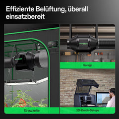 VIVOSUN Kit de ventilador/escape en línea inteligente AeroZesh G4 de 100 mm con GrowHub E42A+, controlador de temperatura y humedad, control remoto WiFi/aplicación, filtro de carbón activado y manguera para tiendas de cultivo e hidroponía