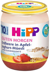 Muesli Hipp con fresas y yogur de manzana, paquete de 6 X 160 gramos Madre e Hijo Naty Shop