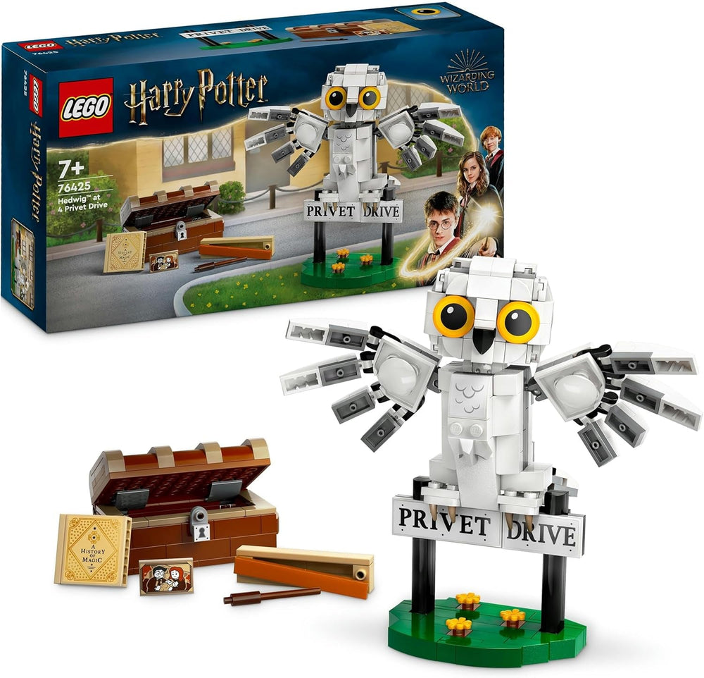 LEGO Harry Potter Hedwig en Privet Drive 4 Set de búho de juguete para niños, figura de animal para construir con maleta de Hogwarts, pequeño regalo para niños, niñas y todos los fanáticos 7 años 76425 Juegos de construcción Besuche den LEGO-Store Single