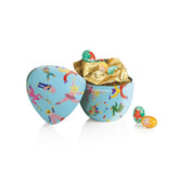 Salvadanaio di latta con ovetti di cioccolato 100 g