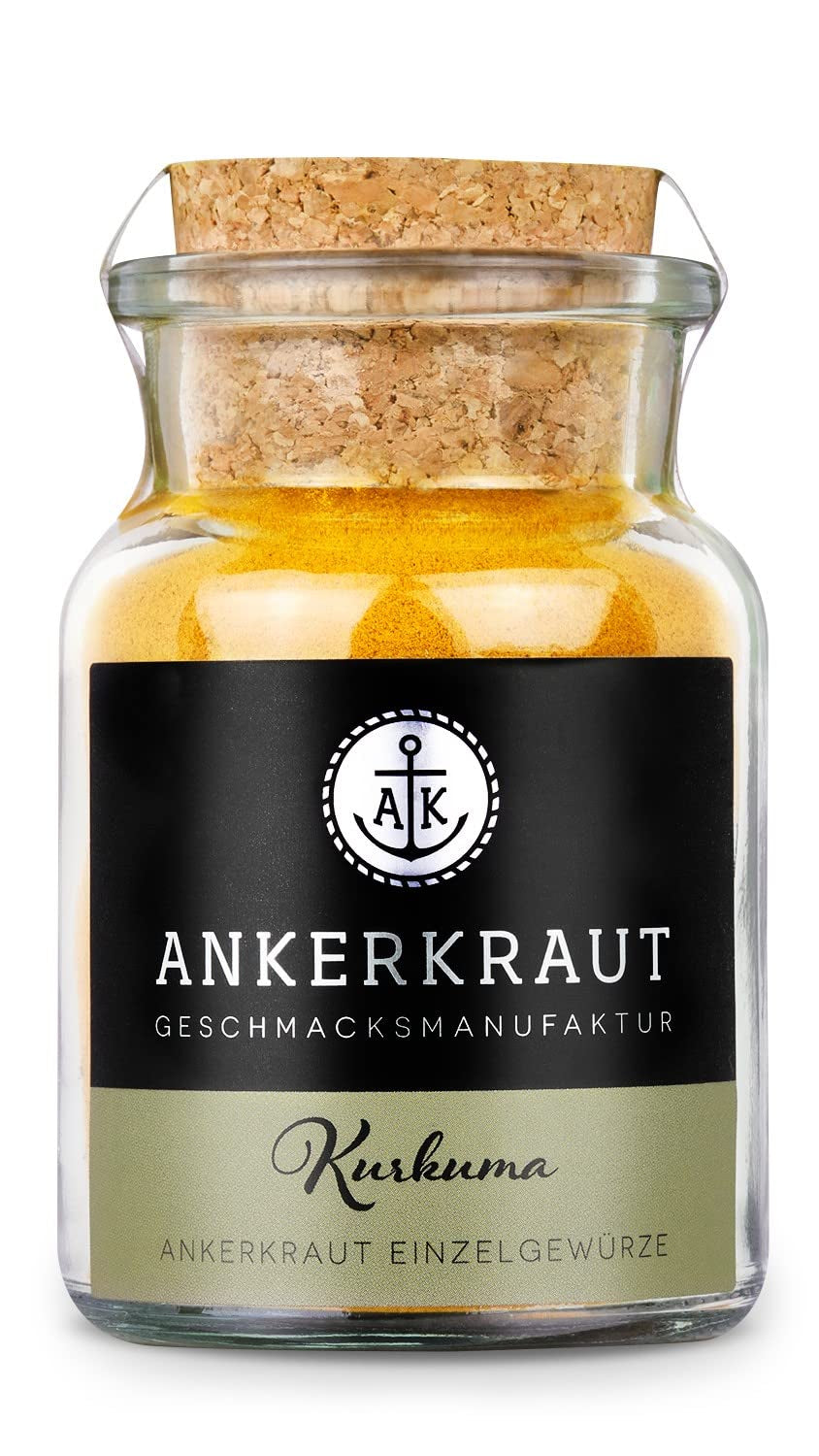 Ankerkraut Cúrcuma, gemahlen, Turmeric Gewürz Pulver, 75 g en vaso de corcho